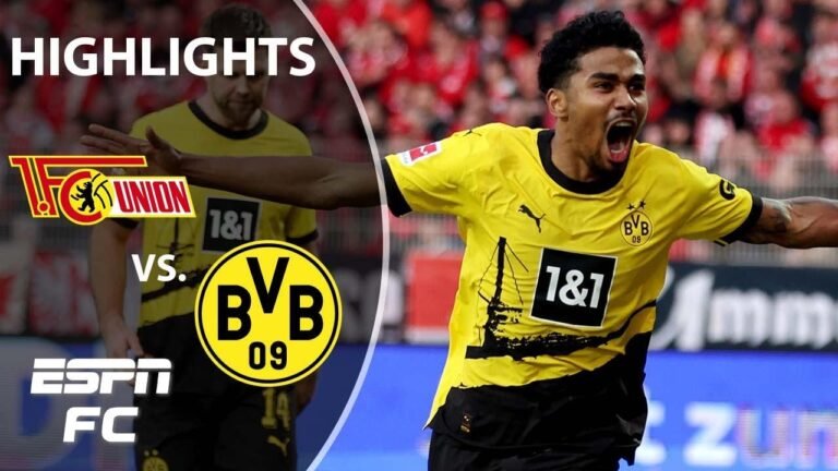 Highlights of the Bundesliga match between Union Berlin and Borussia Dortmund are featured on ESPN FC.